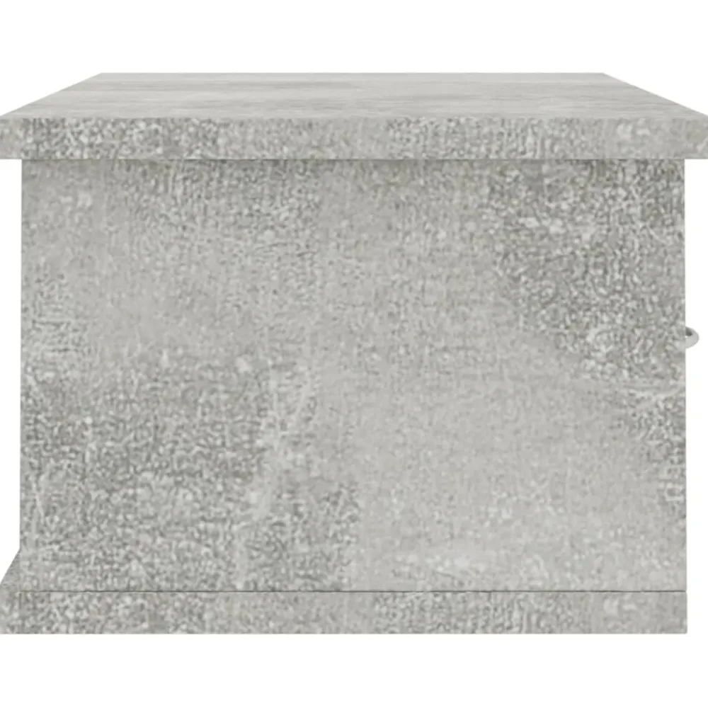 vidaXL Estanterías-Estante cajones para pared contrachapada hormigón 60x26x18,5cm