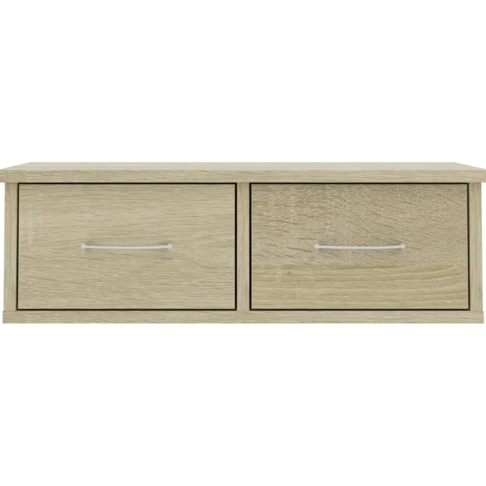 vidaXL Estanterías-Estante cajones pared contrachapada color roble 60x26x18,5cm
