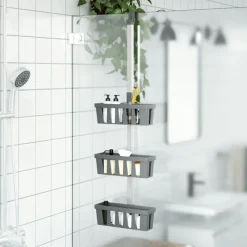 vidaXL Estante colgante de ducha aluminio 30x15x(67-105) cm Clearance