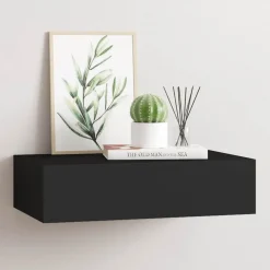 vidaXL Estanterías-Estante con cajón de pared MDF 40x23,5x10 cm