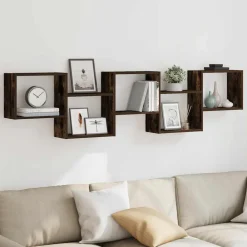 vidaXL Estanterías-Estante cubo de pared 5 compartimentos madera