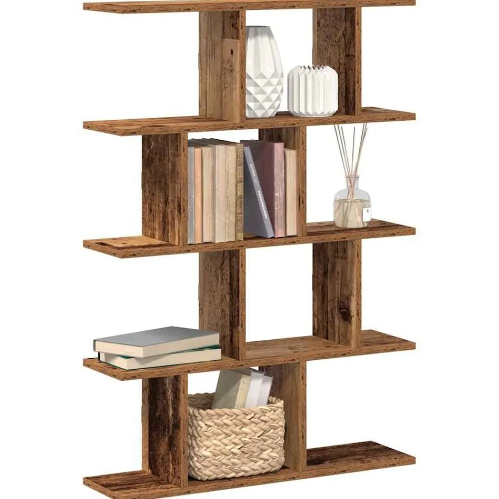 vidaXL Estante cubo de pared 12 compartimentos madera envejecida Madera antigua Best