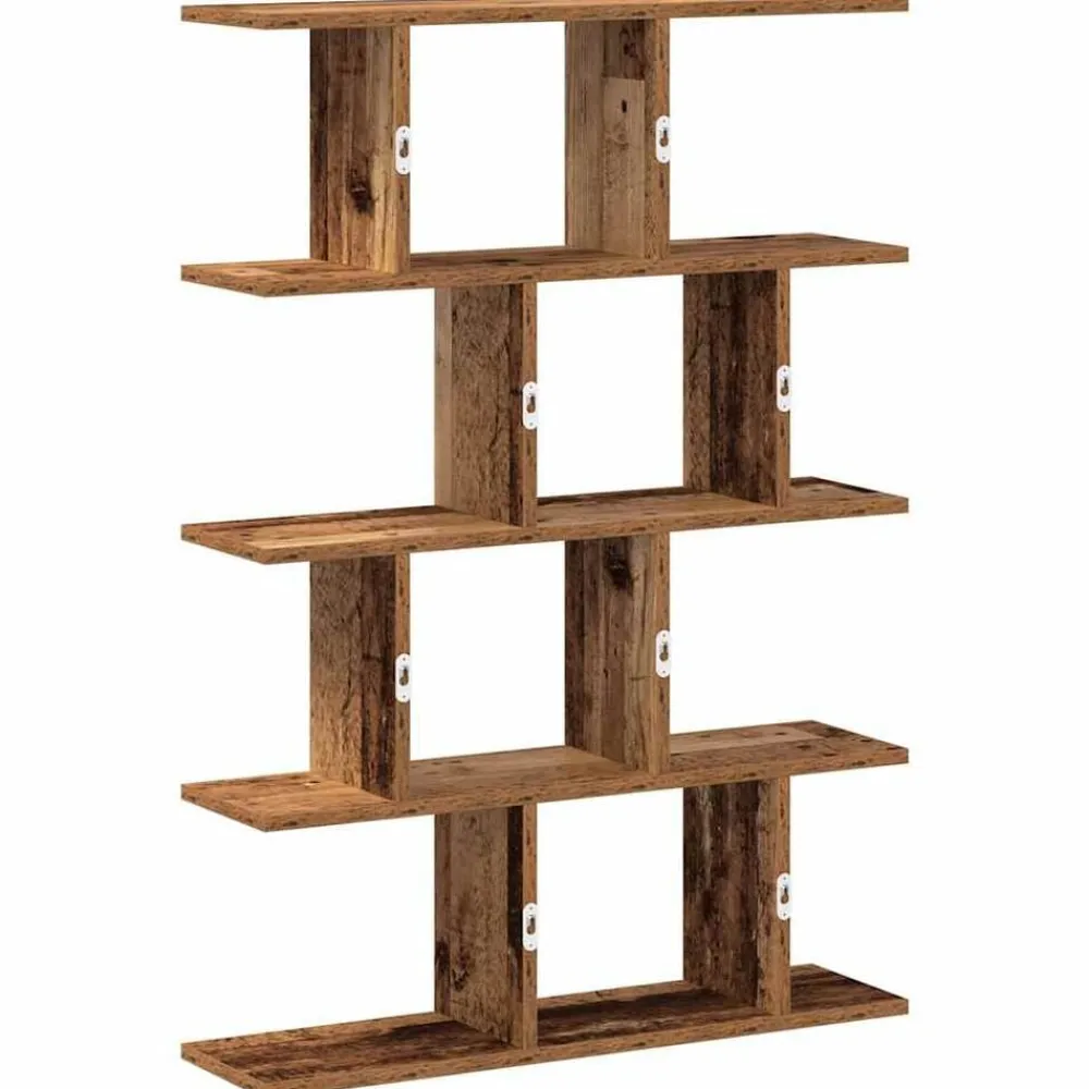 vidaXL Estante cubo de pared 12 compartimentos madera envejecida Madera antigua Best
