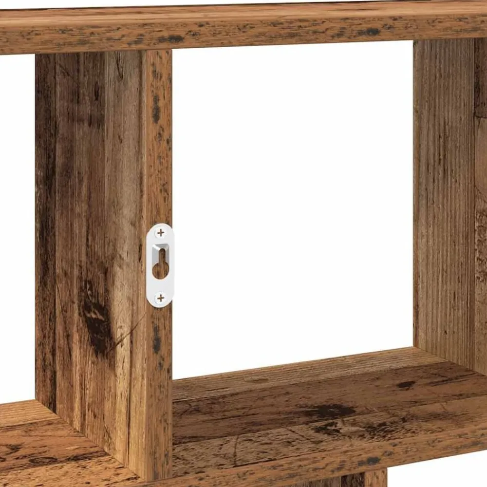 vidaXL Estante cubo de pared 12 compartimentos madera envejecida Madera antigua Best