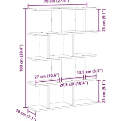 vidaXL Estante cubo de pared 12 compartimentos madera envejecida Madera antigua Best