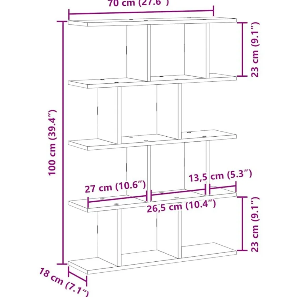 vidaXL Estante cubo de pared 12 compartimentos madera envejecida Madera antigua Best
