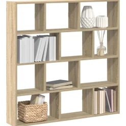 vidaXL Estante cubo de pared 12 compartimentos madera Roble Sonoma