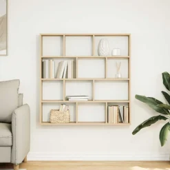 vidaXL Estante cubo de pared 12 compartimentos madera Roble Sonoma