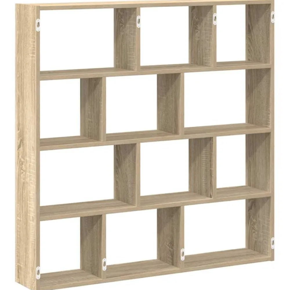 vidaXL Estante cubo de pared 12 compartimentos madera Roble Sonoma