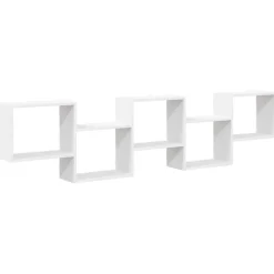 vidaXL Estante cubo de pared 5 compartimentos madera ingeniería Blanco Clearance