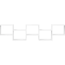 vidaXL Estante cubo de pared 5 compartimentos madera ingeniería Blanco Clearance