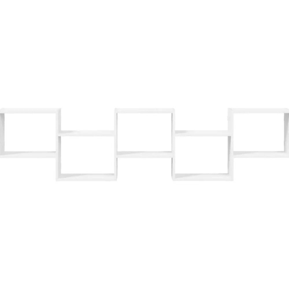 vidaXL Estante cubo de pared 5 compartimentos madera ingeniería Blanco Clearance