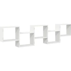 vidaXL Estante cubo de pared 5 compartimentos madera ingeniería Blanco Clearance