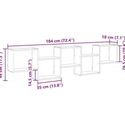 vidaXL Estante cubo de pared 5 compartimentos madera ingeniería Blanco Clearance