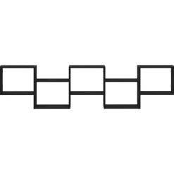 vidaXL Estante cubo de pared 5 compartimentos madera ingeniería Negro Sale
