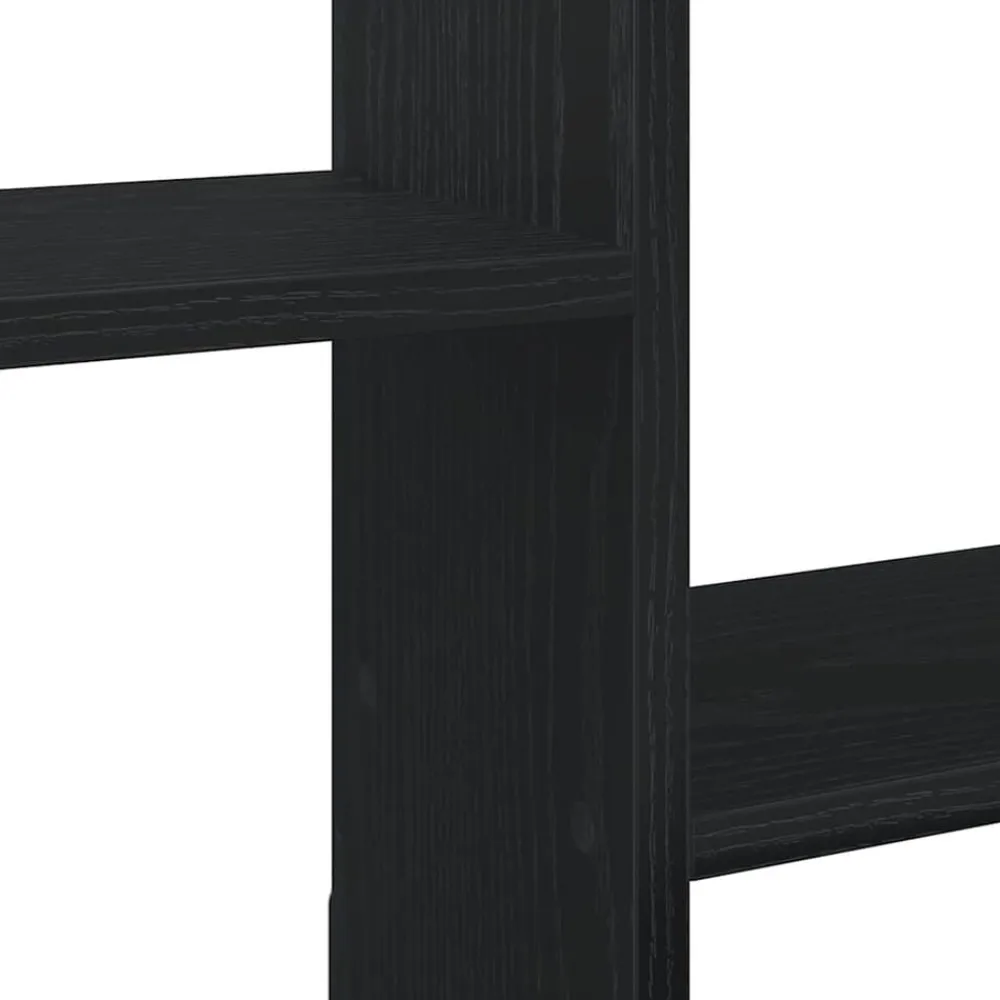 vidaXL Estante cubo de pared 5 compartimentos madera ingeniería Negro Sale