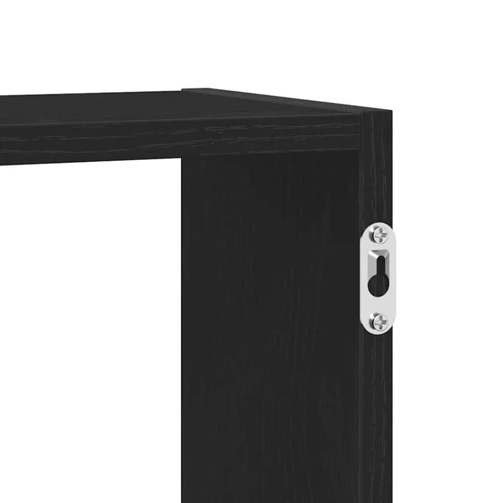 vidaXL Estante cubo de pared 5 compartimentos madera ingeniería Negro Sale