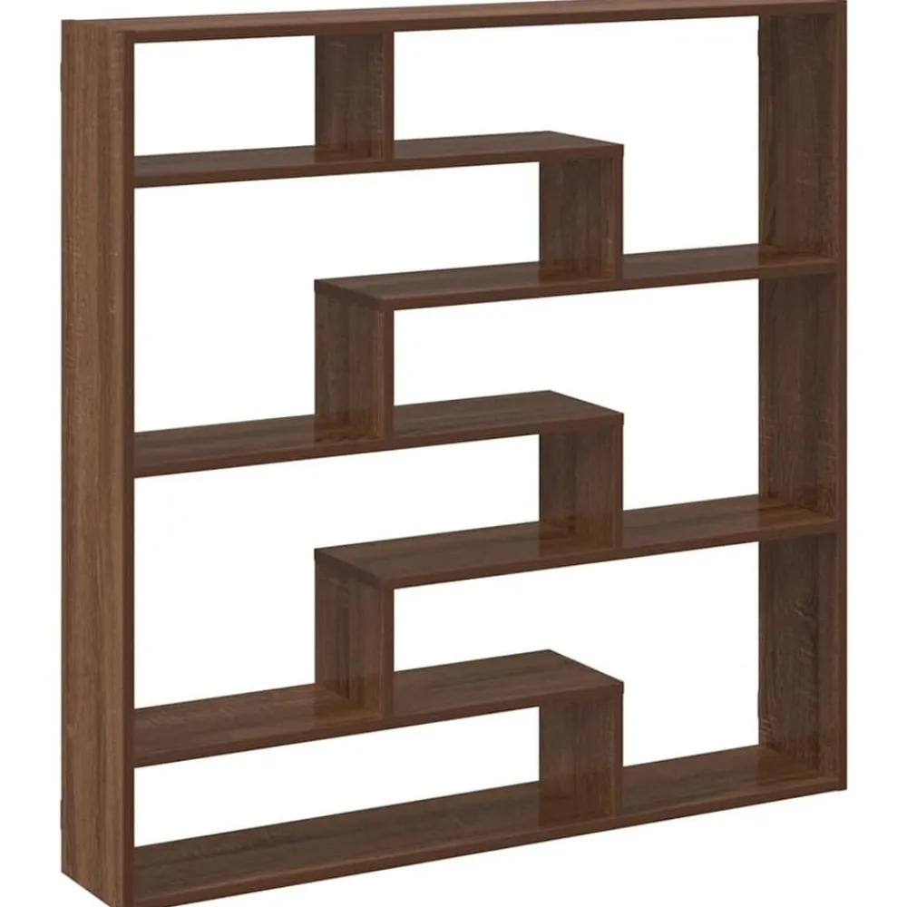 vidaXL Estante cubo de pared 7 compartimentos madera roble marrón Marrón roble Outlet