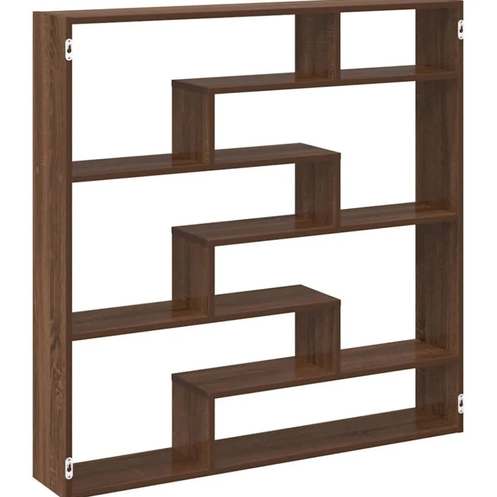 vidaXL Estante cubo de pared 7 compartimentos madera roble marrón Marrón roble Outlet