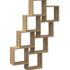 vidaXL Estanterías-Estante cubo de pared madera ingeniería roble 90x15x119,5 cm