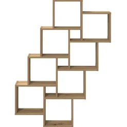 vidaXL Estanterías-Estante cubo de pared madera ingeniería roble 90x15x119,5 cm