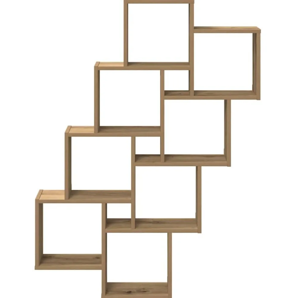 vidaXL Estanterías-Estante cubo de pared madera ingeniería roble 90x15x119,5 cm