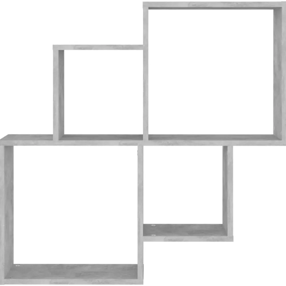 vidaXL Estanterías-Estante cubo de pared contrachapado gris hormigón 80x15x78,5 cm