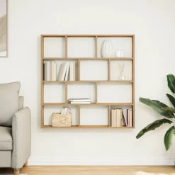 vidaXL Estanterías-Estante cubo de pared 12 compartimentos madera