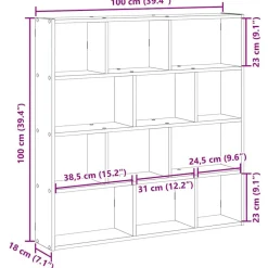vidaXL Estanterías-Estante cubo de pared 12 compartimentos madera