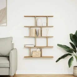 vidaXL Estanterías-Estante cubo de pared 12 compartimentos madera