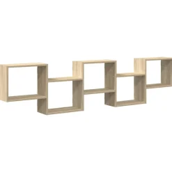 vidaXL Estanterías-Estante cubo de pared 5 compartimentos madera