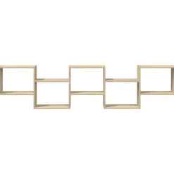 vidaXL Estanterías-Estante cubo de pared 5 compartimentos madera