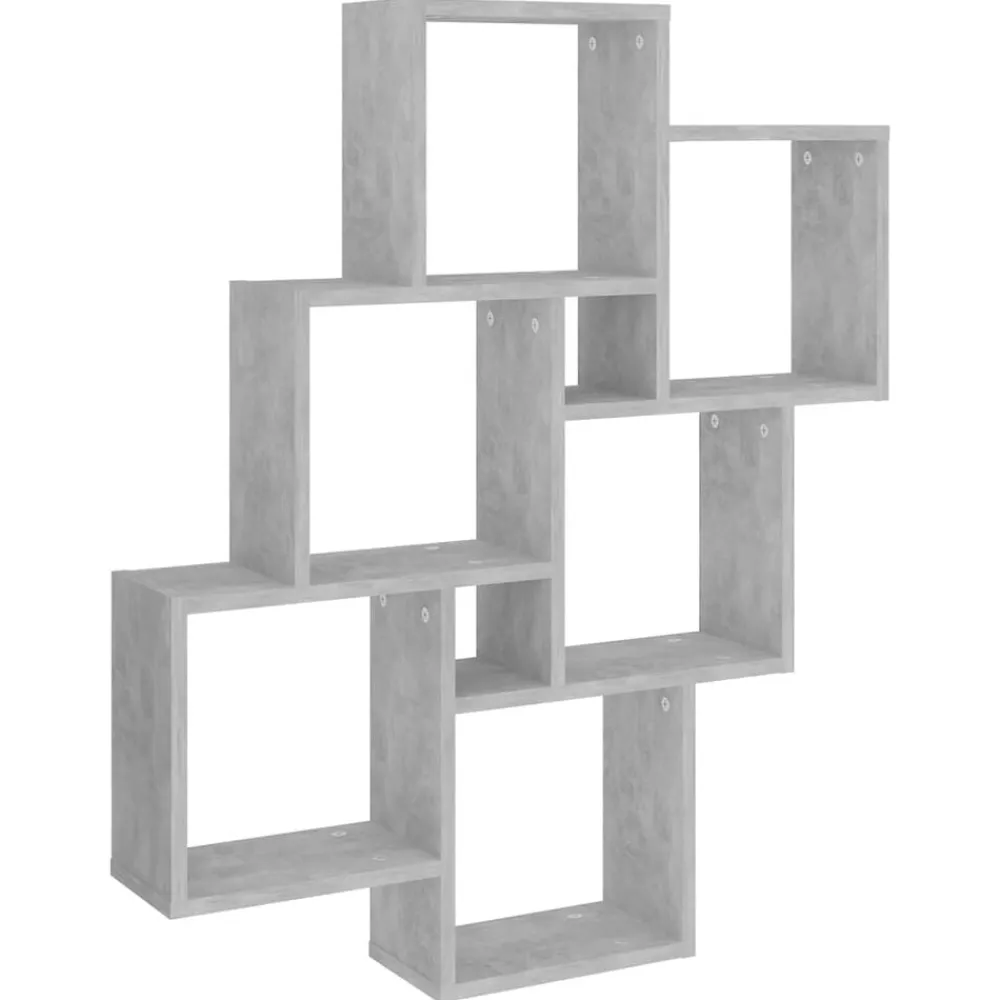 vidaXL Estante cubo de pared contrachapado gris hormigón 78x15x93 cm Gris hormigón Discount