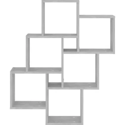 vidaXL Estante cubo de pared contrachapado gris hormigón 78x15x93 cm Gris hormigón Discount