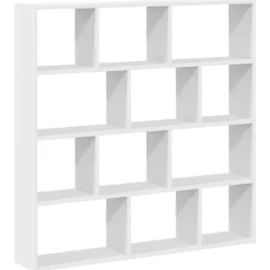 vidaXL Estanterías-Estante cubo pared 12 compartimentos madera ingeniería