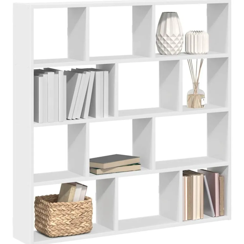 vidaXL Estanterías-Estante cubo pared 12 compartimentos madera ingeniería