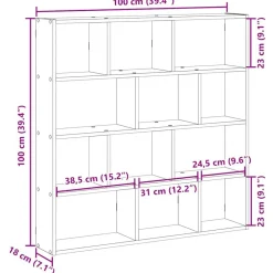 vidaXL Estanterías-Estante cubo pared 12 compartimentos madera ingeniería