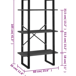 vidaXL Estanterías-Estante de almacenaje madera contrachapada 60x30x105 cm