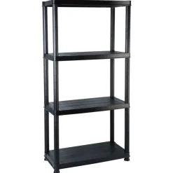 vidaXL Almacenamiento Industrial-Estante de almacenaje 4 niveles negro plástico 61x30,5x130 cm