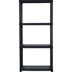 vidaXL Almacenamiento Industrial-Estante de almacenaje 4 niveles negro plástico 61x30,5x130 cm