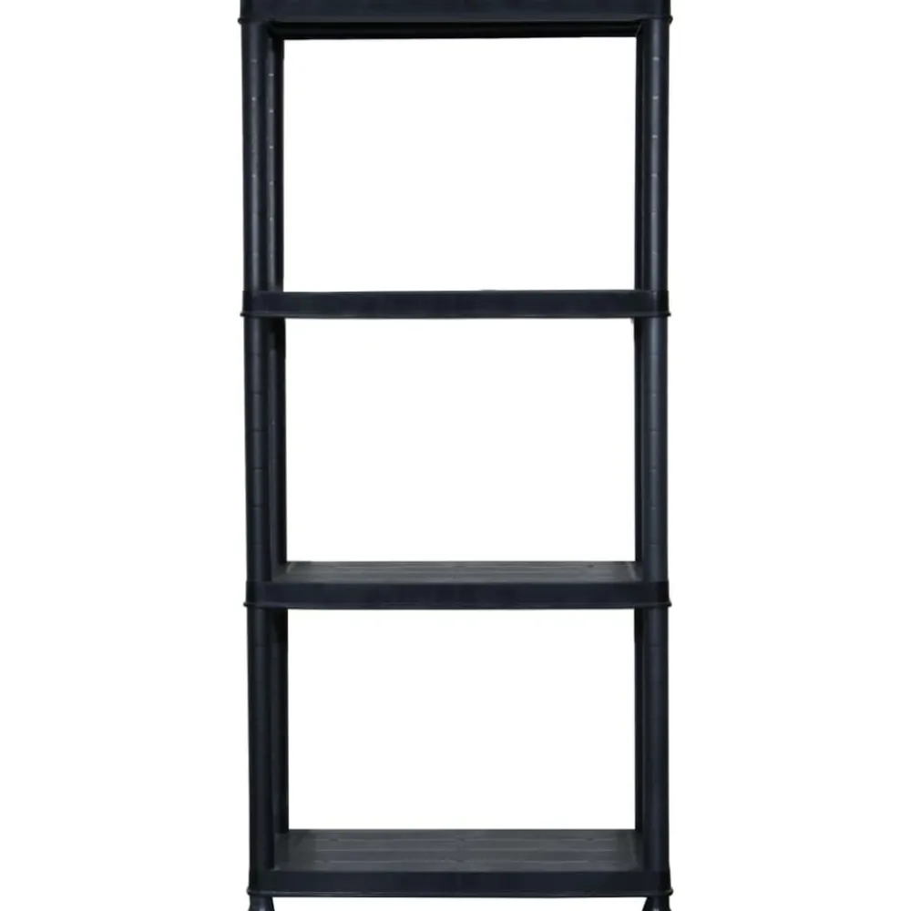 vidaXL Almacenamiento Industrial-Estante de almacenaje 4 niveles negro plástico 61x30,5x130 cm
