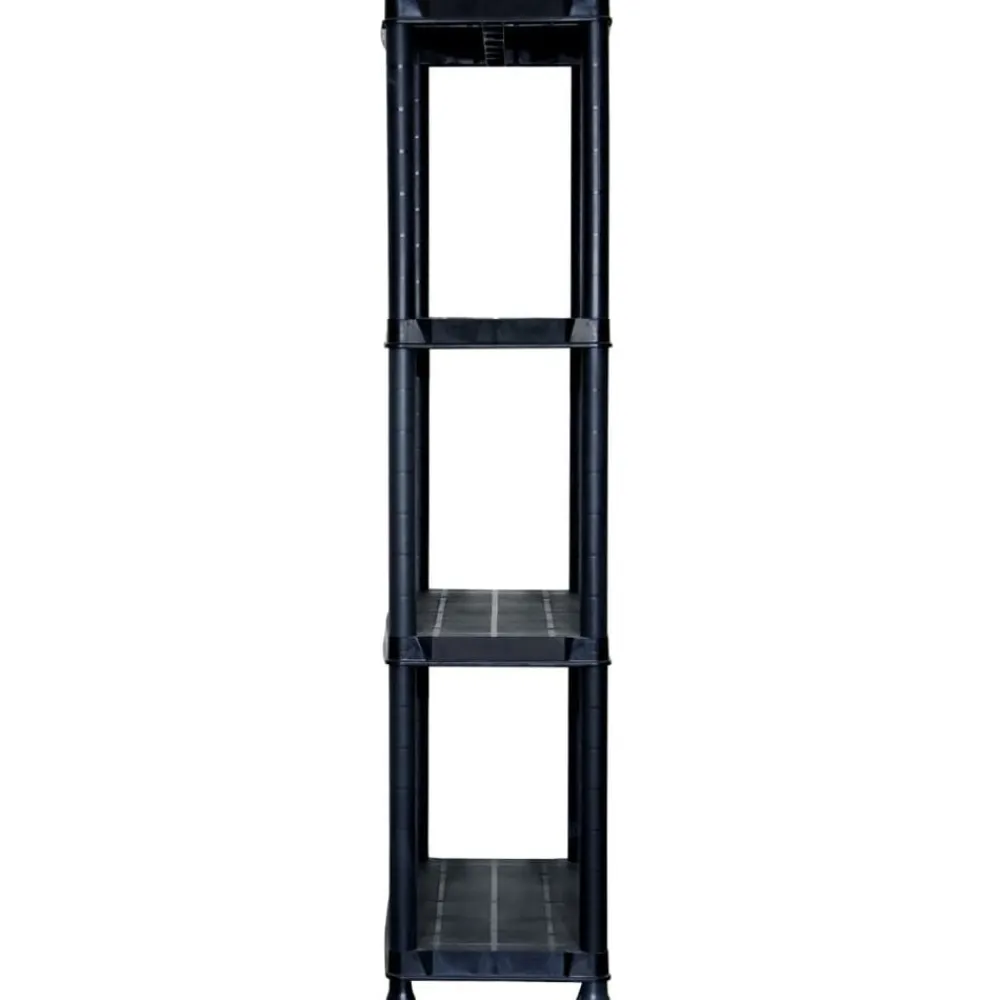 vidaXL Almacenamiento Industrial-Estante de almacenaje 4 niveles negro plástico 61x30,5x130 cm
