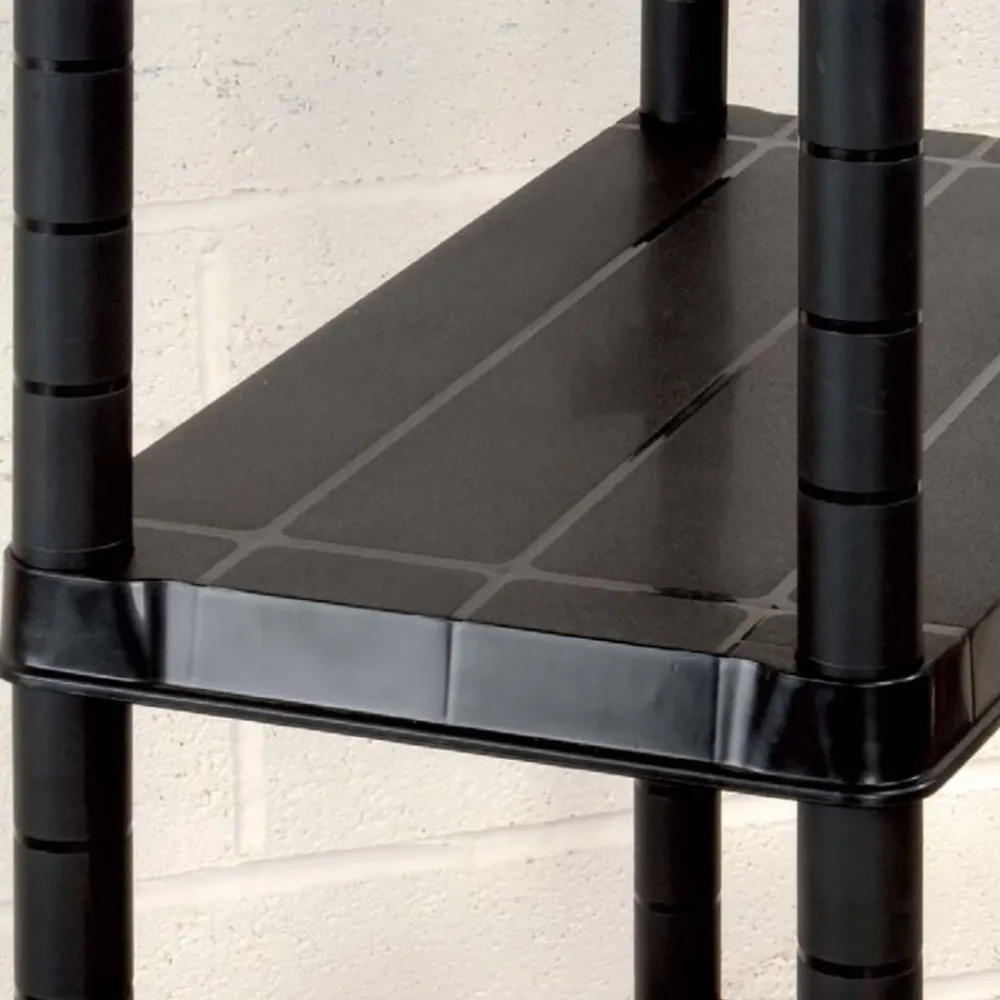 vidaXL Almacenamiento Industrial-Estante de almacenaje 4 niveles negro plástico 61x30,5x130 cm
