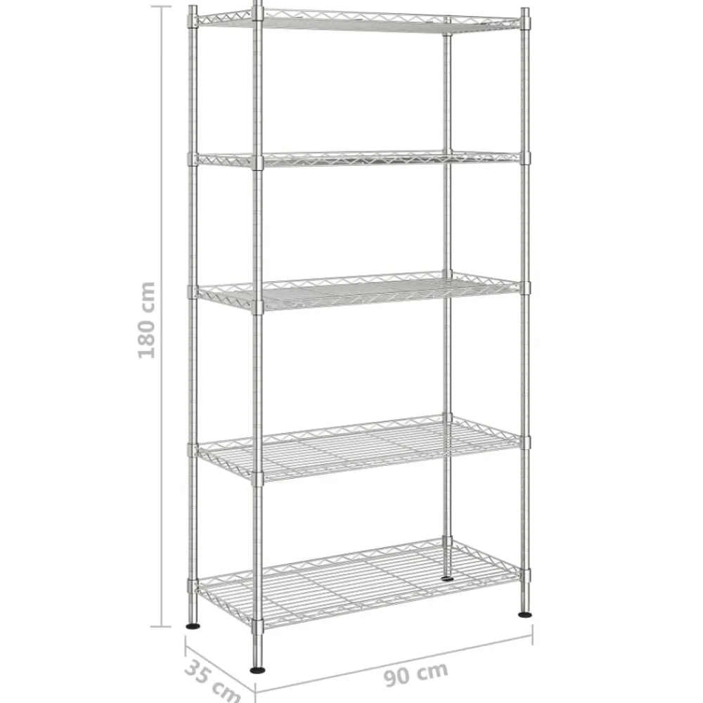 vidaXL Almacenamiento Industrial-Estante de almacenamiento 5 niveles 90x35x180 cm 250 kg