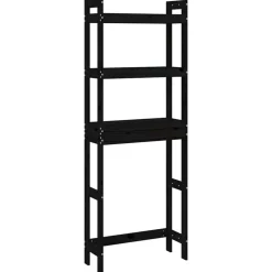vidaXL Estante de baño madera maciza de pino 63x26x171 cm Negro Best