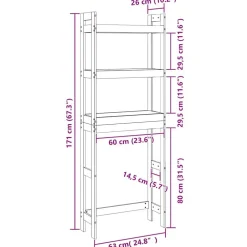 vidaXL Estante de baño madera maciza de pino 63x26x171 cm Natural Hot