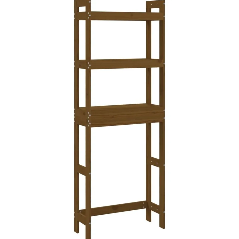 vidaXL Estante de baño madera maciza de pino marrón miel 63x26x171 cm Marrón miel Hot