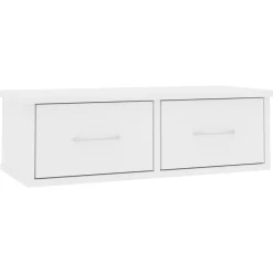 vidaXL Estante de cajones para pared madera contrachapada 60x26x18,5cm Blanco Discount