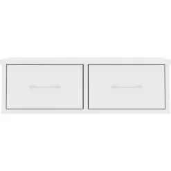 vidaXL Estante de cajones para pared madera contrachapada 60x26x18,5cm Blanco Discount