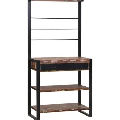 vidaXL Cocina Y Comedor-Estante de cocina y negro 80 x 40 x 160 cm